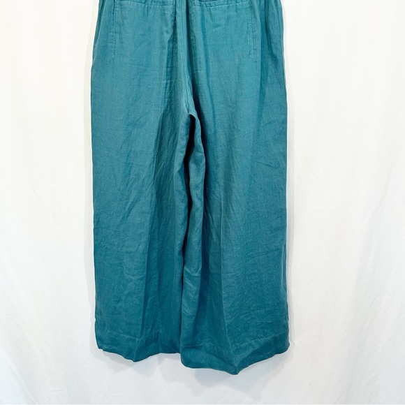 Athleta Playa Linen High Rise Pleated Wide Leg Pants in Borealis Blue - Picture 10 of 13